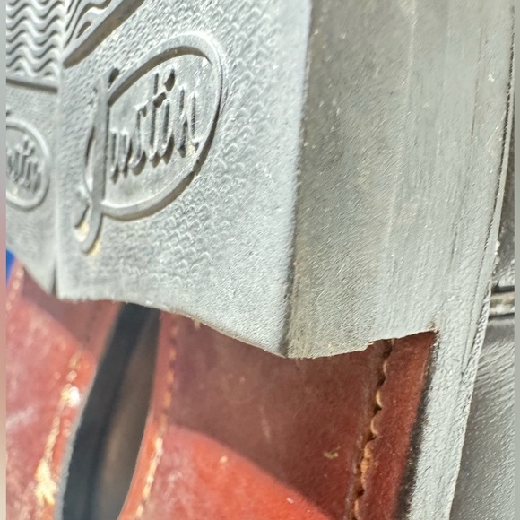 Justin Roper Cowboy Boots 3025 Gray Men 6.5C Made in USA VTG Y2K 87' Stock - Picture 10 of 17